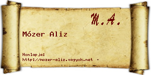 Mózer Aliz névjegykártya