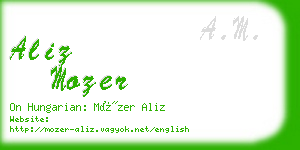 aliz mozer business card